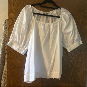White Puff-Sleeve Peasant Blouse - Free Assembly